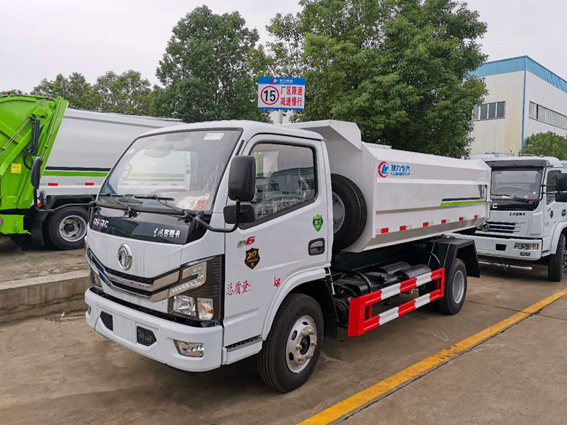 国六东风7方挂桶垃圾车